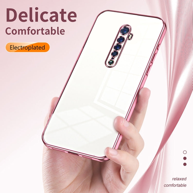For OPPO Reno2 Transparent Plating Fine Hole Phone Case(Blue) - free shipping - PMC TechLife - Order now!