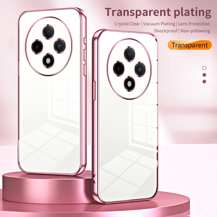 For OPPO A3 Pro Transparent Plating Fine Hole Phone Case(Gold) - OPPO Cases by PMC TechLife | Online Shopping South Africa | PMC TechLife | Buy Now Pay Later Mobicred