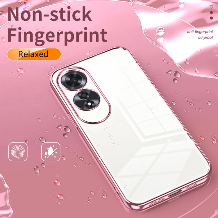For OPPO A60 Transparent Plating Fine Hole Phone Case(Gold) - OPPO Cases by PMC TechLife | Online Shopping South Africa | PMC TechLife | Buy Now Pay Later Mobicred
