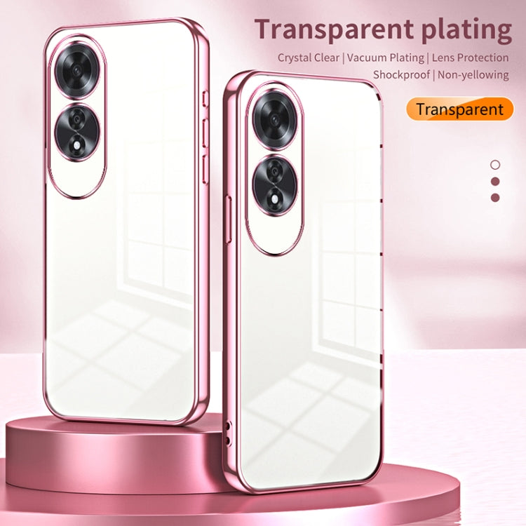 For OPPO A60 Transparent Plating Fine Hole Phone Case(Green) - OPPO Cases by PMC TechLife | Online Shopping South Africa | PMC TechLife | Buy Now Pay Later Mobicred
