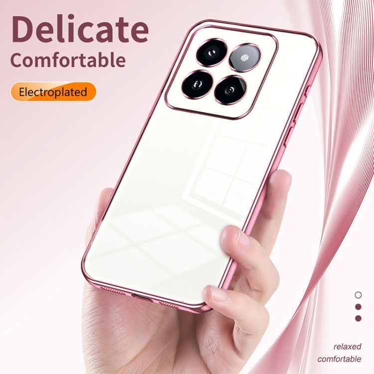 For Xiaomi 14 Pro Transparent Plating Fine Hole Phone Case(Black) - 14 Pro Cases by PMC TechLife | Online Shopping South Africa | PMC TechLife | Buy Now Pay Later Mobicred