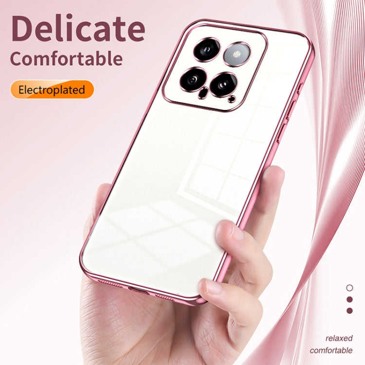 For Xiaomi 14 Transparent Plating Fine Hole Phone Case(Silver) - 14 Cases by PMC TechLife | Online Shopping South Africa | PMC TechLife