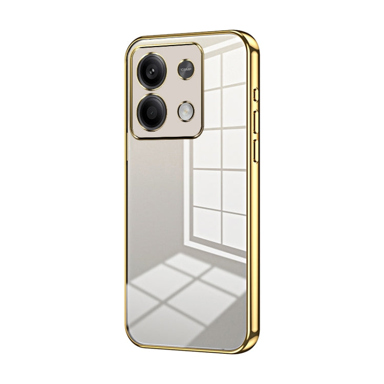 For Xiaomi Redmi Note 13 5G Transparent Plating Fine Hole Phone Case(Gold) - Note 13 Cases by PMC TechLife | Online Shopping South Africa | PMC TechLife