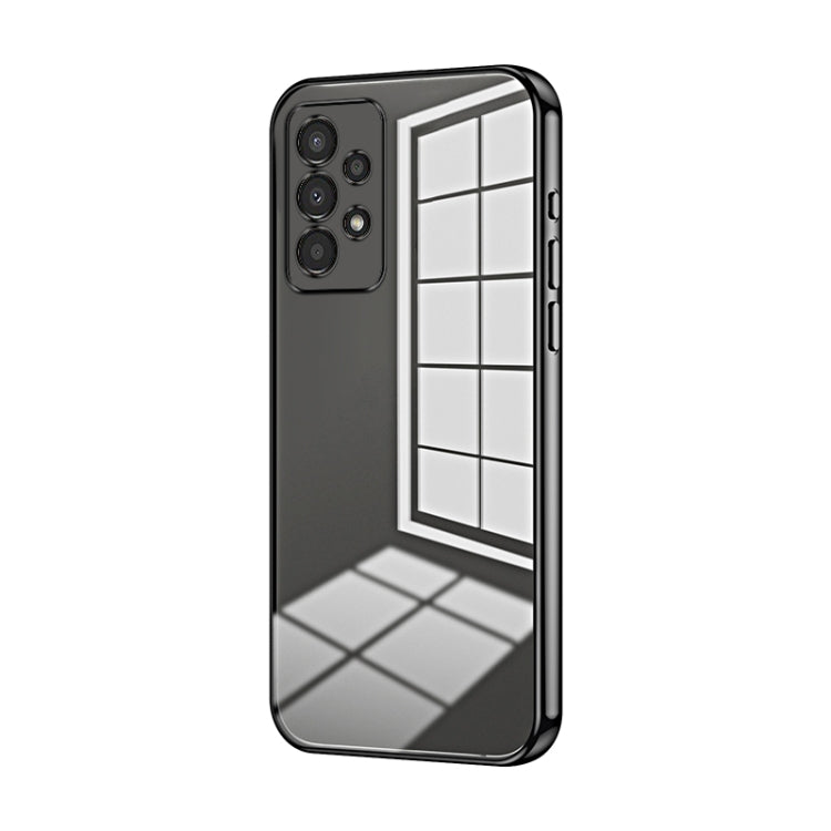 For Samsung Galaxy A13 4G Transparent Plating Fine Hole Phone Case(Black) - Galaxy Phone Cases by PMC TechLife | Online Shopping South Africa | PMC TechLife