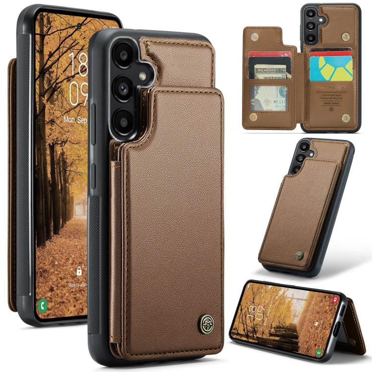 For Samsung Galaxy A55 5G CaseMe C22 PC+TPU Business Style RFID Anti-theft Leather Phone Case(Brown) - Galaxy Phone Cases by CaseMe | Online Shopping South Africa | PMC Jewellery | Buy Now Pay Later Mobicred