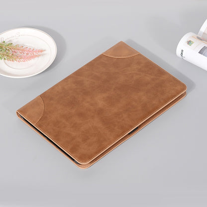 For Samsung Galaxy Tab S9 Retro Book Leather Tablet Case(Light Brown) - Galaxy Tab S9 Cases by PMC Jewellery | Online Shopping South Africa | PMC Jewellery | Buy Now Pay Later Mobicred