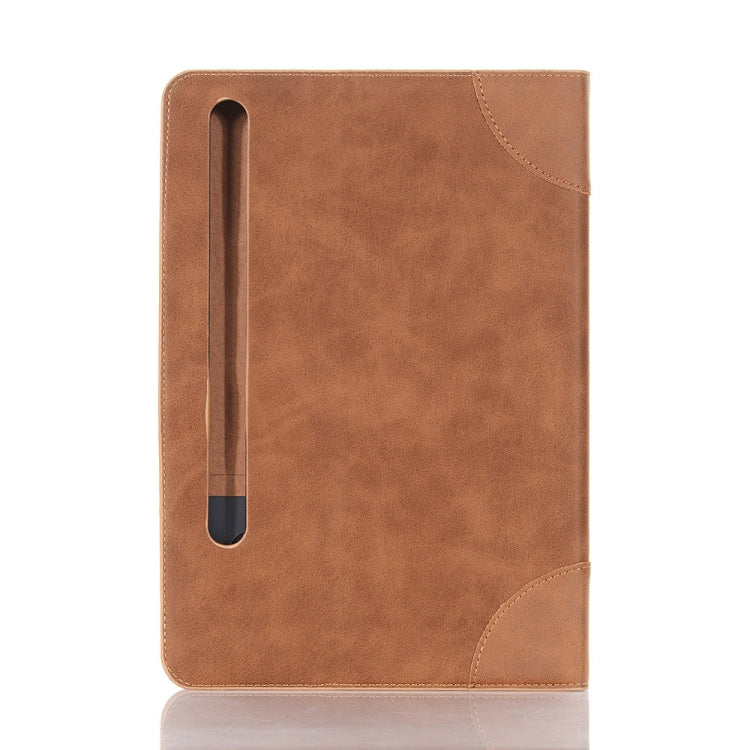 For Samsung Galaxy Tab S9 Retro Book Leather Tablet Case(Light Brown) - Galaxy Tab S9 Cases by PMC Jewellery | Online Shopping South Africa | PMC Jewellery | Buy Now Pay Later Mobicred