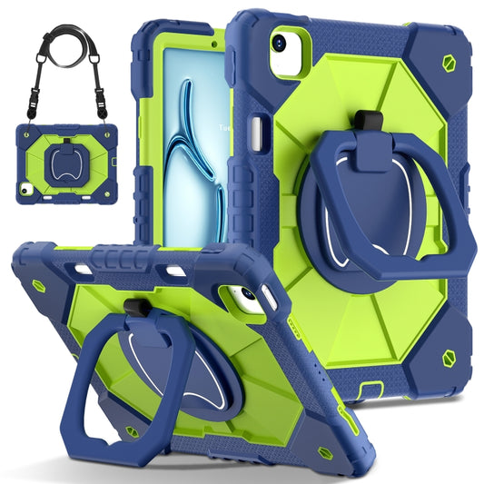 For iPad Air 11 2024 Contrast Color Robot Silicone Hybrid PC Tablet Case(Navy Yellow Green) - iPad Air 11 2024 Cases by PMC Jewellery | Online Shopping South Africa | PMC Jewellery | Buy Now Pay Later Mobicred