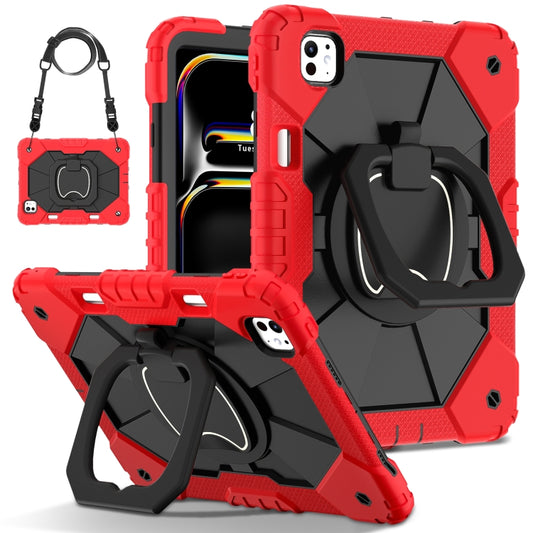 For iPad Pro 11 2024 Contrast Color Robot Silicone Hybrid PC Tablet Case(Red Black) - iPad Pro 11 2024 Cases by PMC Jewellery | Online Shopping South Africa | PMC Jewellery | Buy Now Pay Later Mobicred