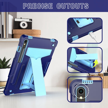 For Samsung Galaxy Tab S9 FE / S9 T Holder Robot Silicone Hybrid PC Tablet Case(Navy Blue Blue) - Galaxy Tab S9 Cases by PMC Jewellery | Online Shopping South Africa | PMC Jewellery | Buy Now Pay Later Mobicred