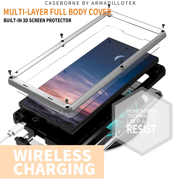 For Samsung Galaxy S24 Ultra 5G R-JUST Sliding Camera Life Waterproof Holder Phone Case(Silver) - Galaxy S24 Ultra 5G Cases by R-JUST | Online Shopping South Africa | PMC Jewellery
