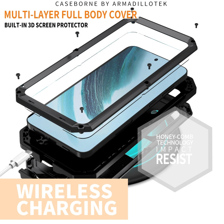 For Samsung Galaxy S24+ 5G R-JUST Sliding Camera Life Waterproof Holder Phone Case(Black) - Galaxy S24+ 5G Cases by R-JUST | Online Shopping South Africa | PMC TechLife | Buy Now Pay Later Mobicred