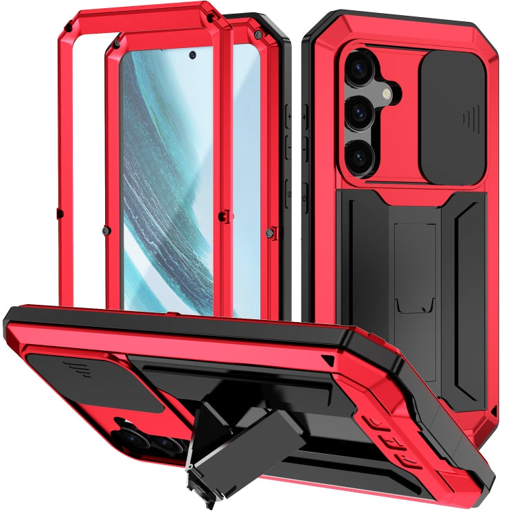 For Samsung Galaxy S24+ 5G R-JUST Sliding Camera Life Waterproof Holder Phone Case(Red) - Galaxy S24+ 5G Cases by R-JUST | Online Shopping South Africa | PMC Jewellery