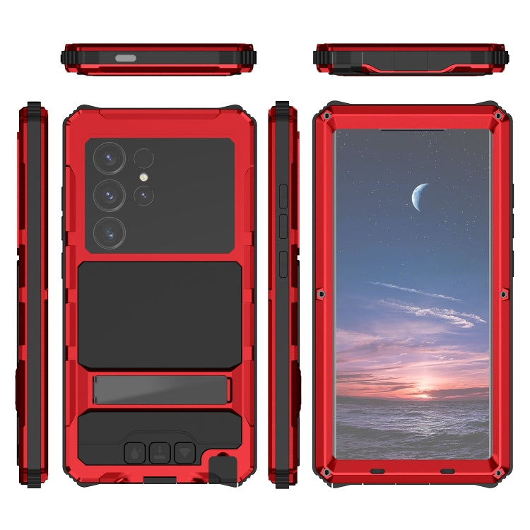 For Samsung Galaxy S24 Ultra 5G R-JUST Life Waterproof Dustproof Shockproof Holder Phone Case(Red) - Galaxy S24 Ultra 5G Cases by R-JUST | Online Shopping South Africa | PMC Jewellery | Buy Now Pay Later Mobicred