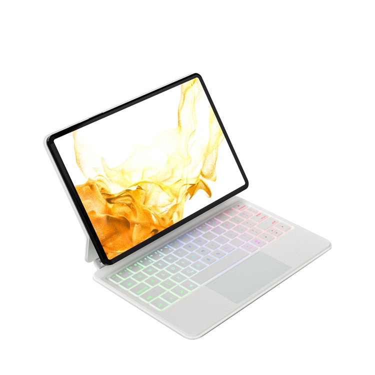 For Samsung Galaxy Tab S9 FE/S9/S8 M11P-B-S9 Magnetic Bluetooth Keyboard Leather Tablet Case(White) - Samsung Keyboard by PMC TechLife | Online Shopping South Africa | PMC TechLife | Buy Now Pay Later Mobicred