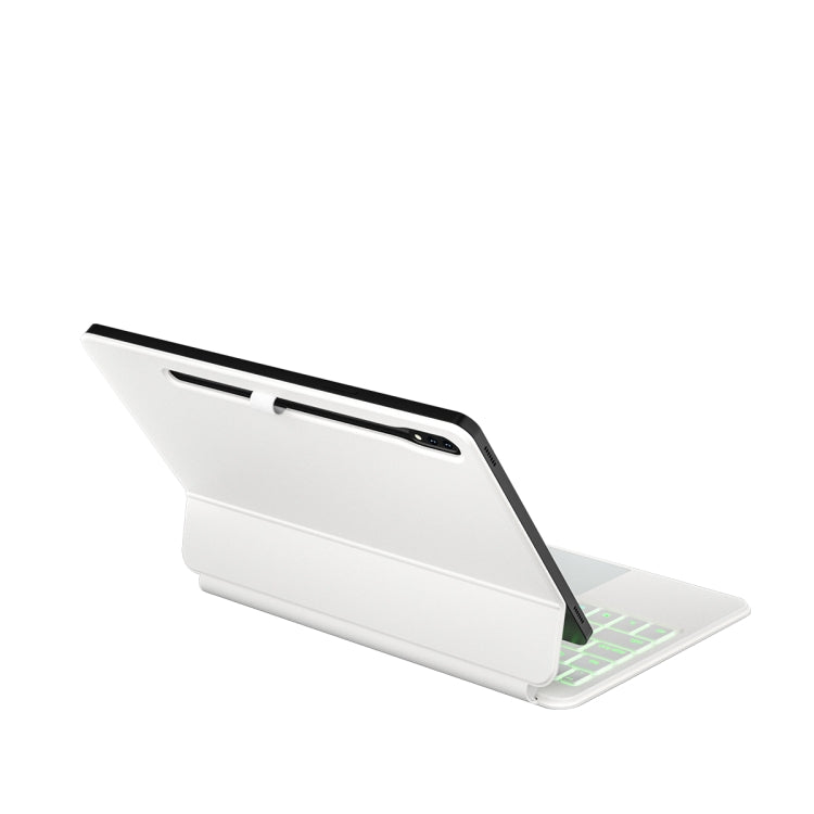 For Samsung Galaxy Tab S9 FE/S9/S8 M11P-B-S9 Magnetic Bluetooth Keyboard Leather Tablet Case(White) - Samsung Keyboard by PMC TechLife | Online Shopping South Africa | PMC TechLife | Buy Now Pay Later Mobicred