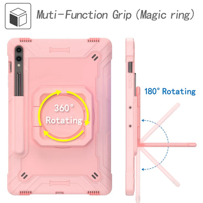 For Samsung Galaxy Tab S9 FE+ / S9+ Handle Robot Silicone Hybrid PC Tablet Case(Rose Gold) - Galaxy Tab S9+ Cases by PMC Jewellery | Online Shopping South Africa | PMC Jewellery | Buy Now Pay Later Mobicred