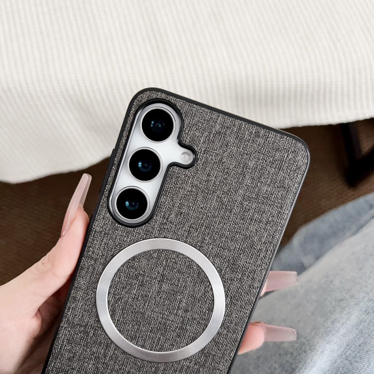 For Samsung Galaxy S25+ 5G Magsafe Magnetic Ring Cloth Texture Phone Case(Green) - free shipping - PMC TechLife - Order now!