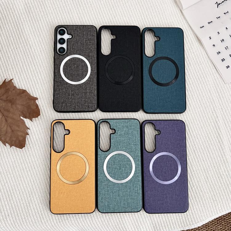 For Samsung Galaxy S25 5G Magsafe Magnetic Ring Cloth Texture Phone Case(Blue) - Galaxy S25 5G Cases by PMC TechLife | Online Shopping South Africa | PMC TechLife | Buy Now Pay Later Mobicred