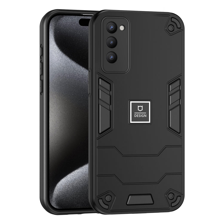 For Tecno Camon 18P 2 in 1 Shockproof Phone Case(Black) - Tecno Cases by PMC TechLife | Online Shopping South Africa | PMC TechLife | Buy Now Pay Later Mobicred