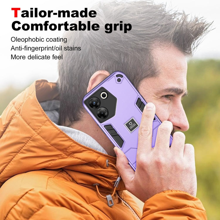 For Tecno Camon 20 Pro 5G 2 in 1 Shockproof Phone Case(Purple) - Tecno Cases by PMC Jewellery | Online Shopping South Africa | PMC Jewellery | Buy Now Pay Later Mobicred