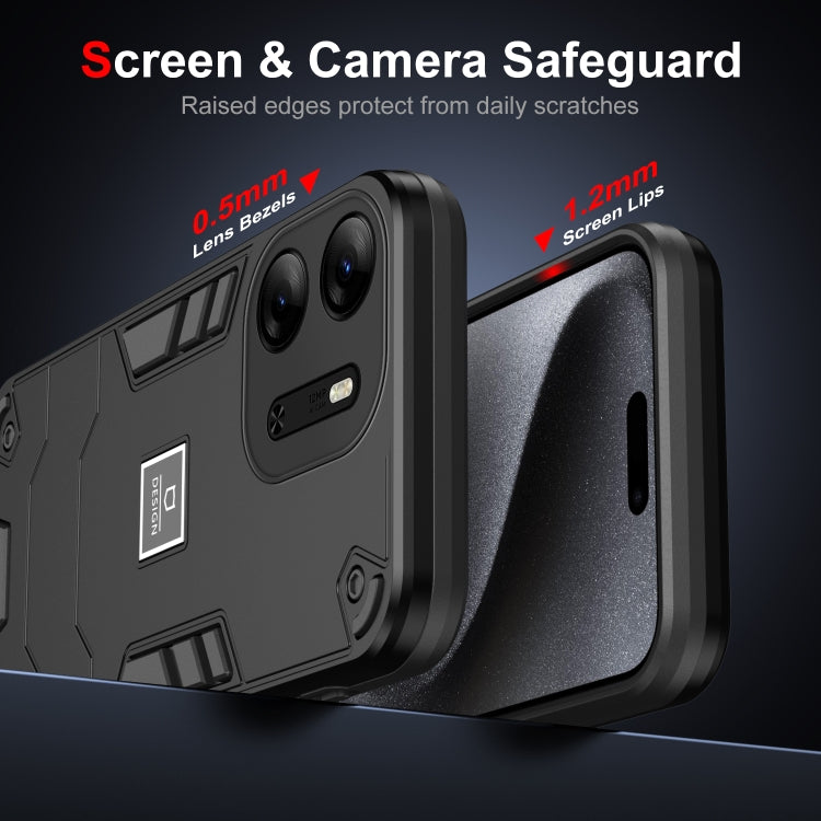 For Tecno Pop 7 Pro 2 in 1 Shockproof Phone Case(Black) - Tecno Cases by PMC TechLife | Online Shopping South Africa | PMC TechLife | Buy Now Pay Later Mobicred
