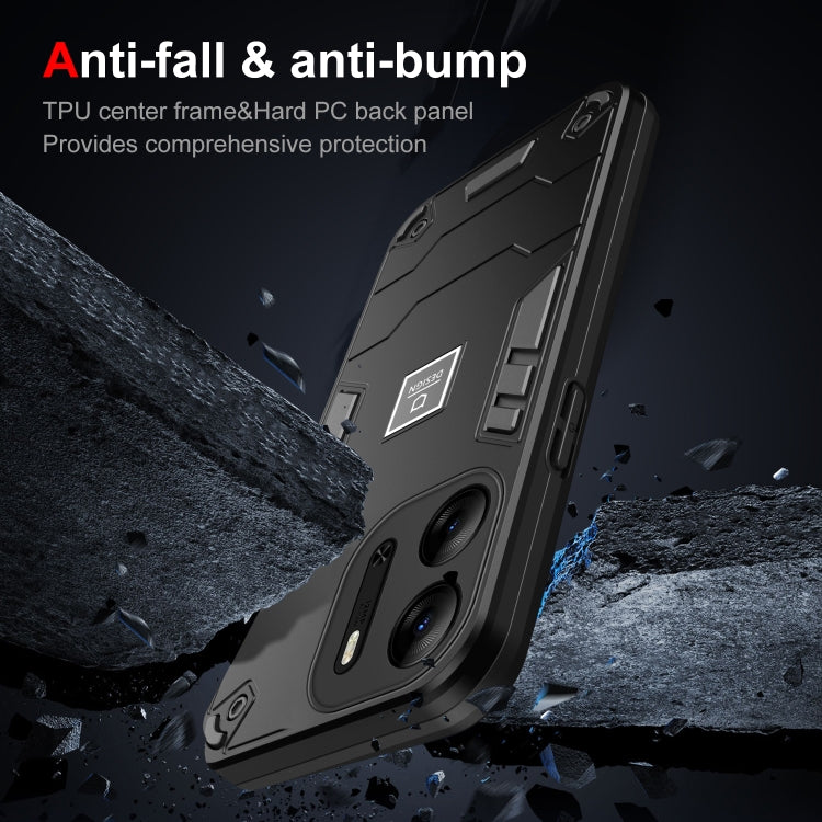 For Tecno Pop 7 Pro 2 in 1 Shockproof Phone Case(Black) - Tecno Cases by PMC TechLife | Online Shopping South Africa | PMC TechLife | Buy Now Pay Later Mobicred