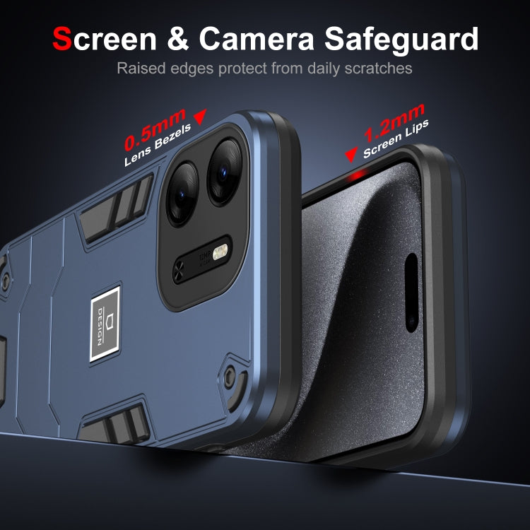 For Tecno Pop 7 Pro 2 in 1 Shockproof Phone Case(Blue) - Tecno Cases by PMC TechLife | Online Shopping South Africa | PMC TechLife | Buy Now Pay Later Mobicred