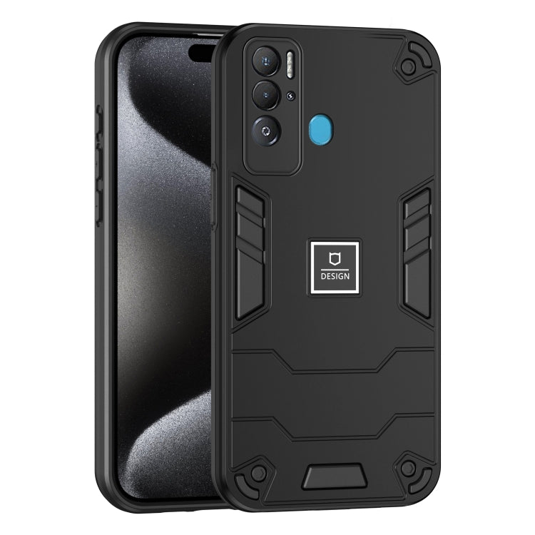 For Tecno Pova Neo 2 in 1 Shockproof Phone Case(Black) - Tecno Cases by PMC TechLife | Online Shopping South Africa | PMC TechLife | Buy Now Pay Later Mobicred