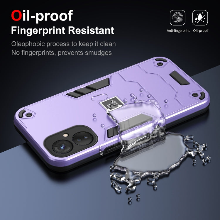 For Tecno Spark 9 Pro 2 in 1 Shockproof Phone Case(Purple) - Tecno Cases by PMC TechLife | Online Shopping South Africa | PMC TechLife | Buy Now Pay Later Mobicred