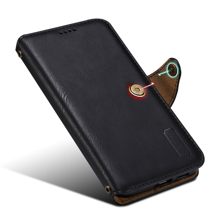 For Samsung Galaxy S24 5G Denior Cowhide Texture Wallet Style Leather Phone Case(Black) - Galaxy S24 5G Cases by Denior | Online Shopping South Africa | PMC Jewellery | Buy Now Pay Later Mobicred