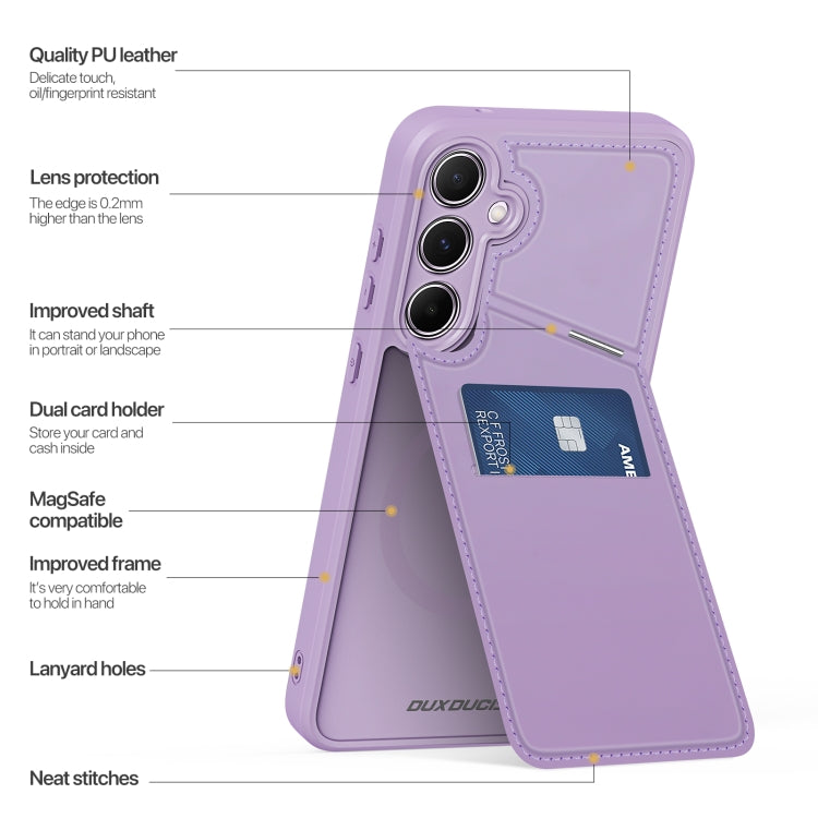 For Samsung Galaxy S25+ 5G DUX DUCIS Rafi II Series MagSafe Magnetic Holder RFID Phone Case(Purple) - Galaxy S25+ 5G Cases by DUX DUCIS | Online Shopping South Africa | PMC Jewellery | Buy Now Pay Later Mobicred