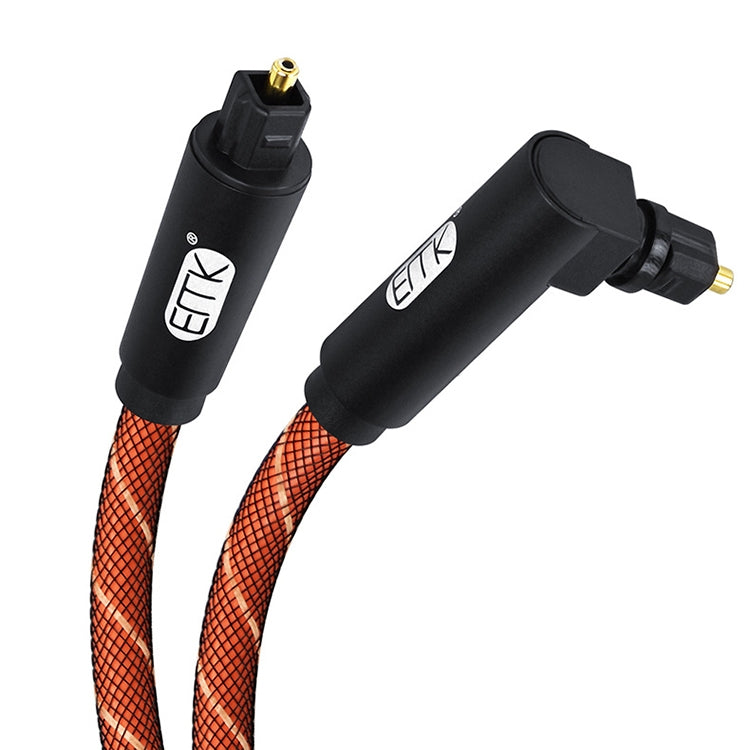 EMK 90 Degree Swivel Adjustable Right Angled 360 Degrees Rotatable Plug Nylon Woven Mesh Optical Audio Cable, Cable Length:5m(Orange) - Audio Optical Cables by EMK | Online Shopping South Africa | PMC Jewellery | Buy Now Pay Later Mobicred