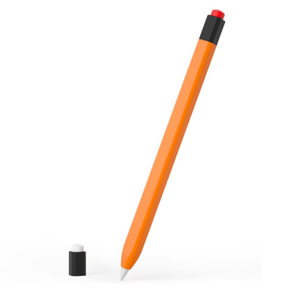 For Apple Pencil 1 Retro Pencil Style Liquid Silicone Stylus Case(Orange) - Pencil Accessories by PMC Jewellery | Online Shopping South Africa | PMC Jewellery | Buy Now Pay Later Mobicred