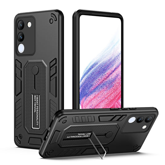 For vivo V29e 5G Variety Brave Armor Finger Loop Holder Phone Case(Black) - vivo Cases by PMC Jewellery | Online Shopping South Africa | PMC Jewellery | Buy Now Pay Later Mobicred