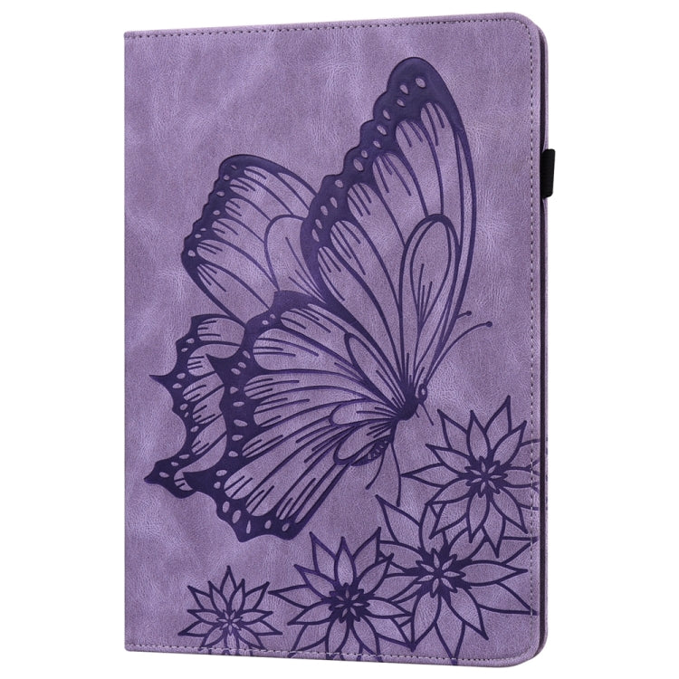 For iPad Pro 13 2024 Big Butterfly Embossed Leather Tablet Case(Purple) - iPad Pro 13 2024 Cases by PMC Jewellery | Online Shopping South Africa | PMC Jewellery | Buy Now Pay Later Mobicred