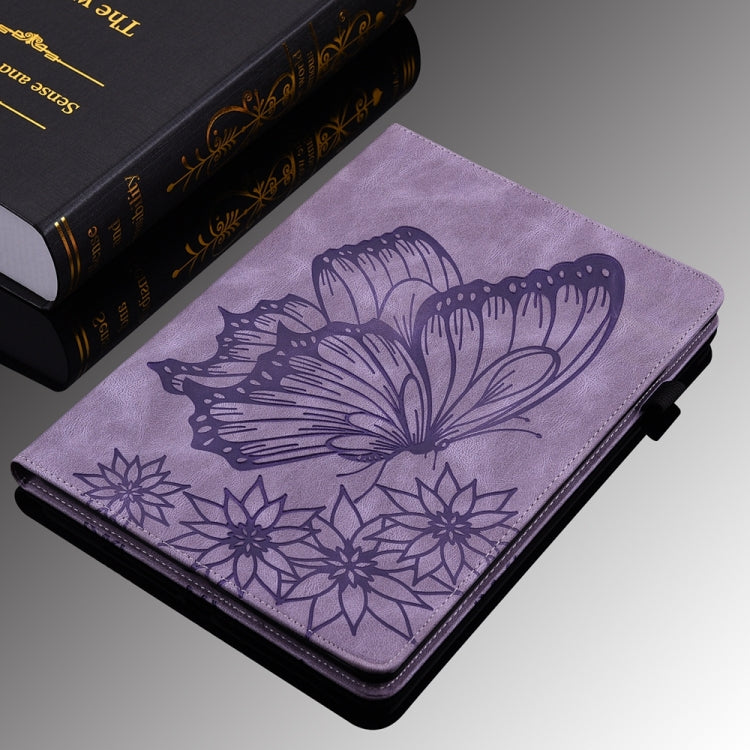 For Xiaomi Redmi Pad SE Big Butterfly Embossed Leather Tablet Case(Purple) - More Tablet Cases by PMC Jewellery | Online Shopping South Africa | PMC Jewellery