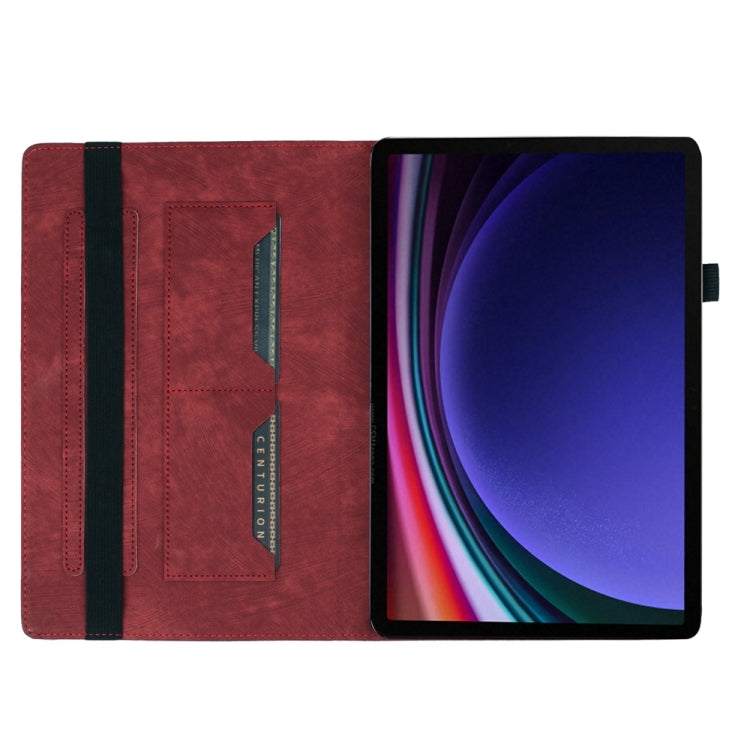 For Samsung Galaxy Tab S9 Ultra / S8 Ultra Butterfly Cat Embossing Leather Tablet Case(Red) - Galaxy Tab S9 Ultra Cases by PMC Jewellery | Online Shopping South Africa | PMC Jewellery | Buy Now Pay Later Mobicred