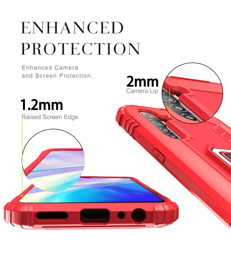 For OPPO Realme X50 & Realme X3 Carbon Fiber Protective Case with 360 Degree Rotating Ring Holder(Red) - Realme Cases by PMC Jewellery | Online Shopping South Africa | PMC Jewellery | Buy Now Pay Later Mobicred