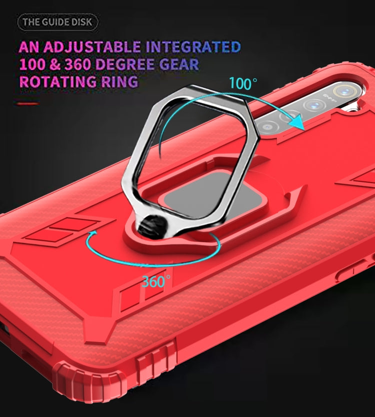 For OPPO Realme X50 & Realme X3 Carbon Fiber Protective Case with 360 Degree Rotating Ring Holder(Red) - Realme Cases by PMC Jewellery | Online Shopping South Africa | PMC Jewellery | Buy Now Pay Later Mobicred