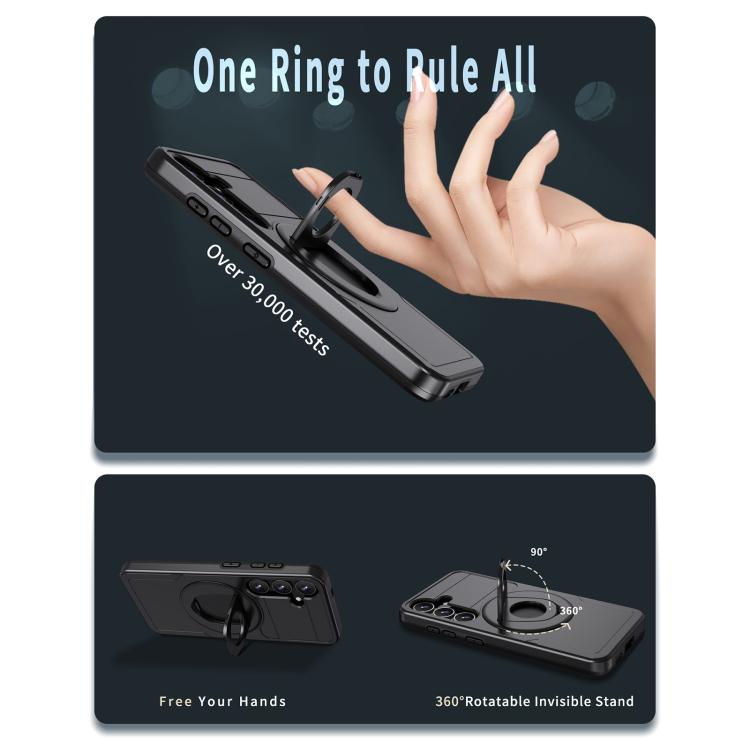 For Samsung Galaxy S24+ 5G Armor MagSafe Ring Holder Phone Case(Black) - free shipping - PMC TechLife - Order now!