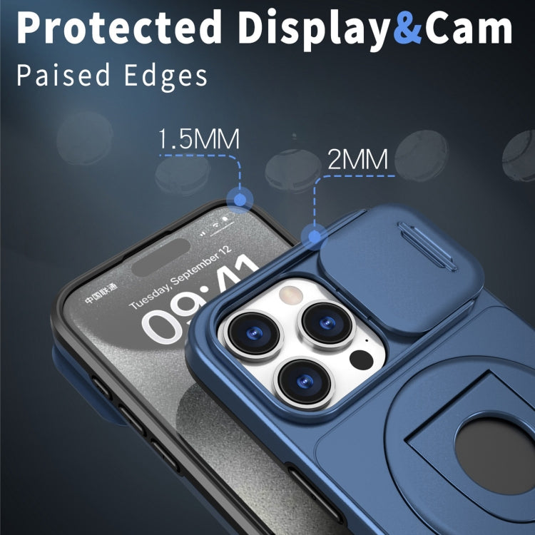 For iPhone 14 Camshield MagSafe Ring Holder Armor Phone Case(Blue) - iPhone 14 Cases by PMC TechLife | Online Shopping South Africa | PMC TechLife
