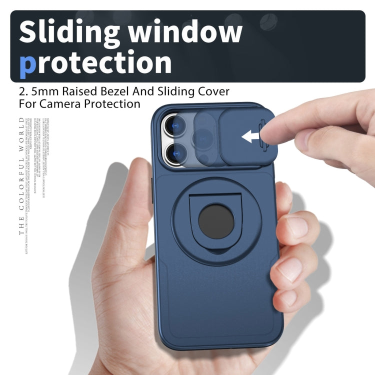 For iPhone 14 Camshield MagSafe Ring Holder Armor Phone Case(Blue) - iPhone 14 Cases by PMC TechLife | Online Shopping South Africa | PMC TechLife
