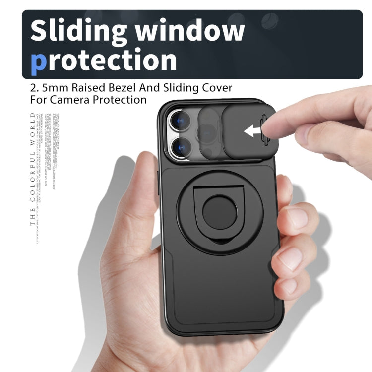 For iPhone 14 Pro Max Camshield MagSafe Ring Holder Armor Phone Case(Black) - iPhone 14 Pro Max Cases by PMC TechLife | Online Shopping South Africa | PMC TechLife