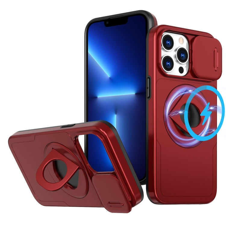 For iPhone 13 Pro Max Camshield MagSafe Ring Holder Armor Phone Case(Red) - free shipping - PMC TechLife - Order now!