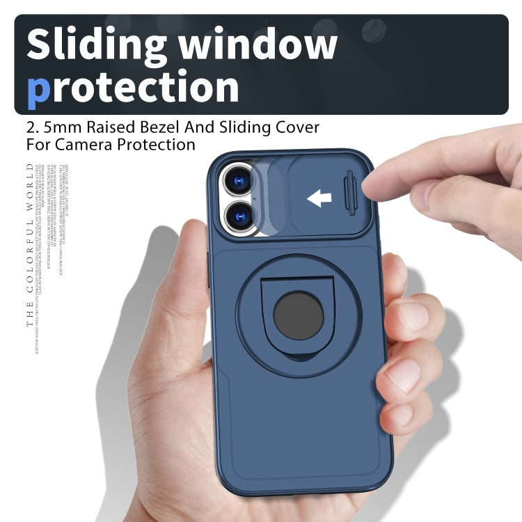 For iPhone 16 Camshield MagSafe Ring Holder Armor Phone Case(Blue) - iPhone 16 Cases by PMC TechLife | Online Shopping South Africa | PMC TechLife | Buy Now Pay Later Mobicred