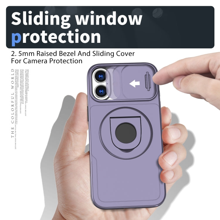 For iPhone 16 Camshield MagSafe Ring Holder Armor Phone Case(Purple) - iPhone 16 Cases by PMC TechLife | Online Shopping South Africa | PMC TechLife | Buy Now Pay Later Mobicred