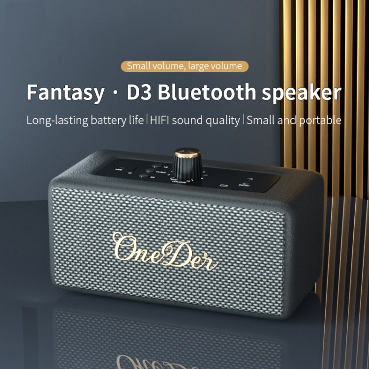 Oneder D3 Retro Leather Casing 30W Dual Units Wireless Bluetooth Speaker(Brown) - Desktop Speaker by OneDer | Online Shopping South Africa | PMC Jewellery | Buy Now Pay Later Mobicred