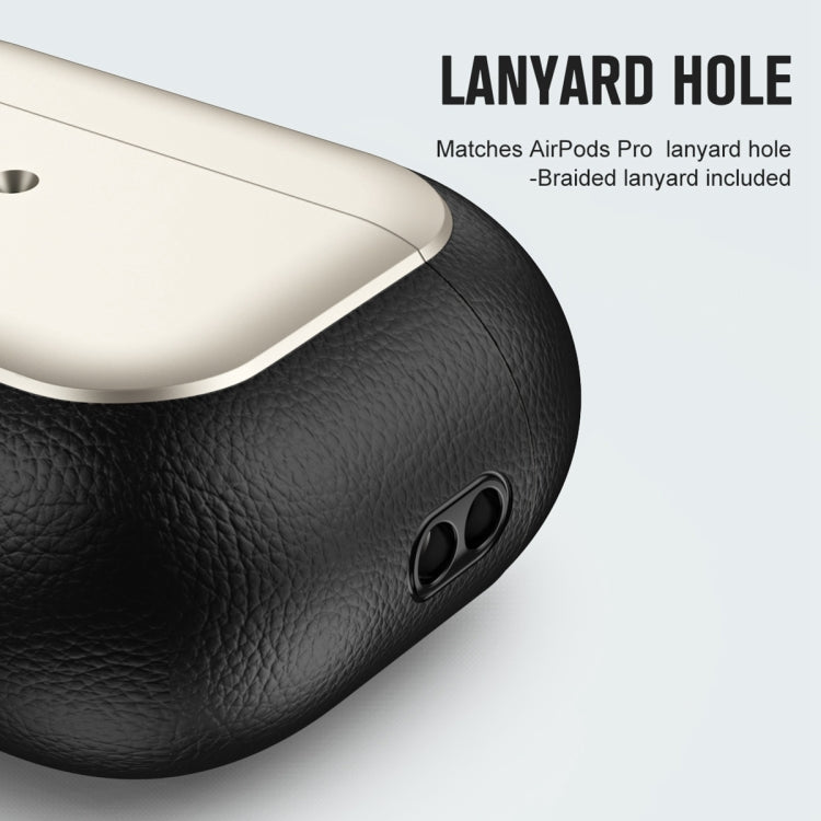 For AirPods 3 Electroplated Leather Texture Wireless Earphones Protective Case(Grey) - free shipping - PMC Jewellery - Order now!