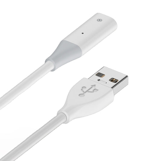 For Apple Pencil 1 USB to 8 Pin Stylus Charging Cable with Indicator Light, Length:1m(White) - Pencil Accessories by PMC Jewellery | Online Shopping South Africa | PMC Jewellery | Buy Now Pay Later Mobicred